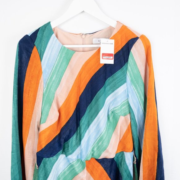 NEW ALI & JAY Sunset Skies Midi Dress with puff sleeves size M - Picture 7 of 12